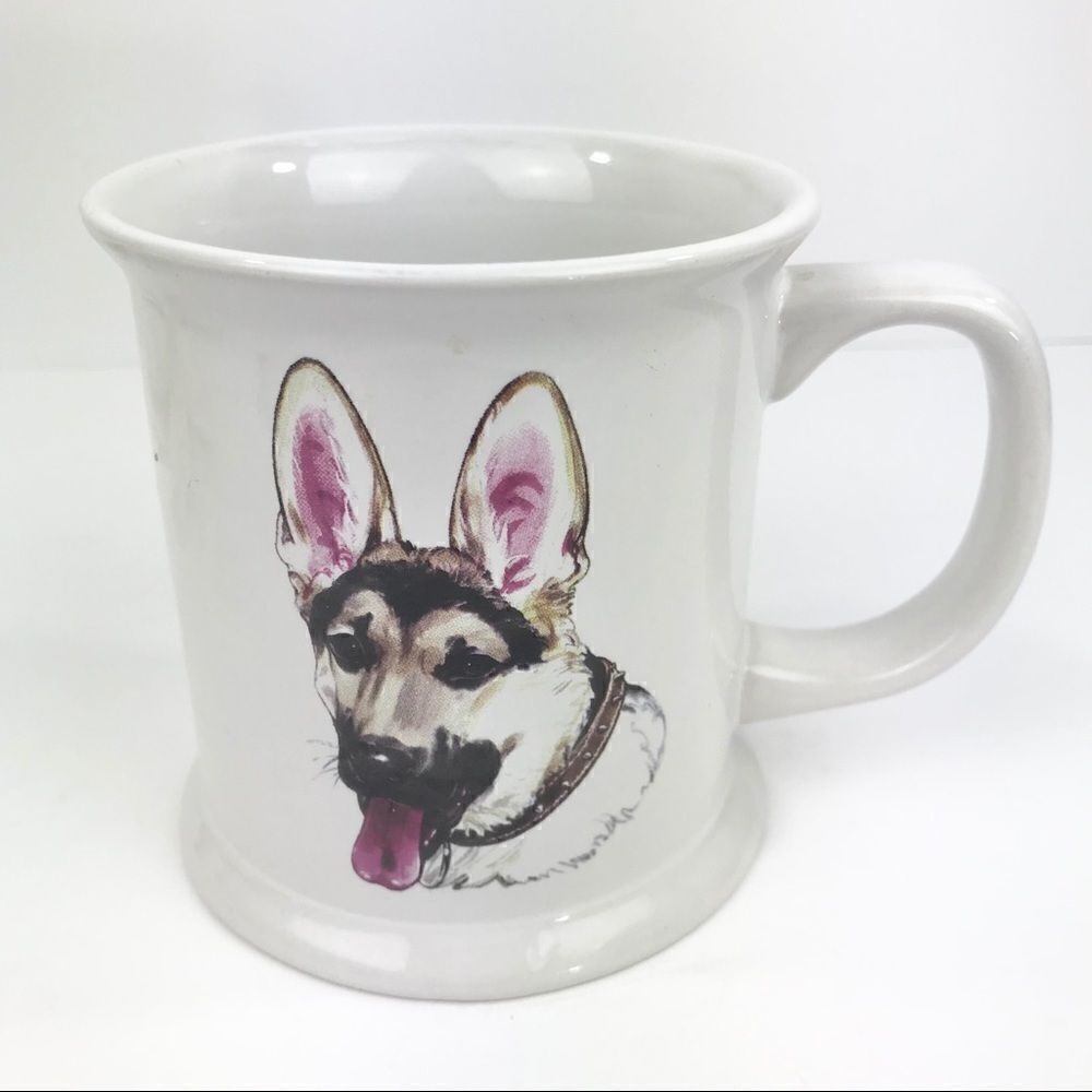 German Shepherd painted Mug w/ Breed description ✨